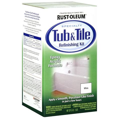 With home depot tool and vehicle rental, you can easily get the larger tools you need like tile saws, generators, paint sprayers and more or rent a vehicle to enjoy great savings when you shop at home depot store. Rust-Oleum Specialty 1 qt. White Tub and Tile Refinishing ...