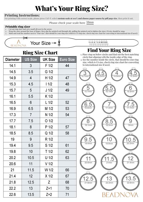 Ring Sizing Chart Online