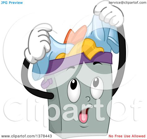 Clipart Of A Laundry Hamper Full Of Dirty Clothes