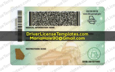 Georgia Drivers License Template Psd 2023