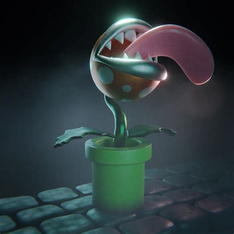 mario fanart pirahna plant r blender