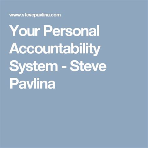 Your Personal Accountability System Steve Pavlina Accounting