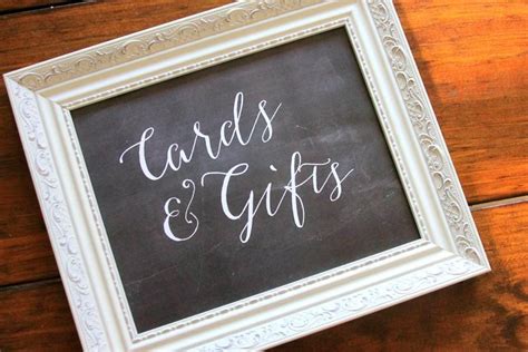 8x10 Cards And Ts T Table Sign Chalkboard Printable Wedding