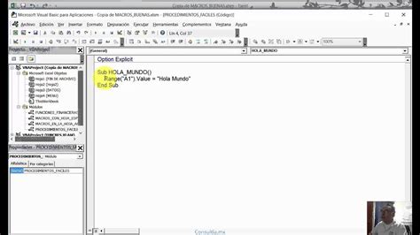 Escribir En Una Celda De Excel Con Codigo Vba Youtube