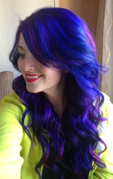 A character or person depicted has purple colored hair. 44 Incredible Blue and Purple Hair Ideas That Will Blow ...
