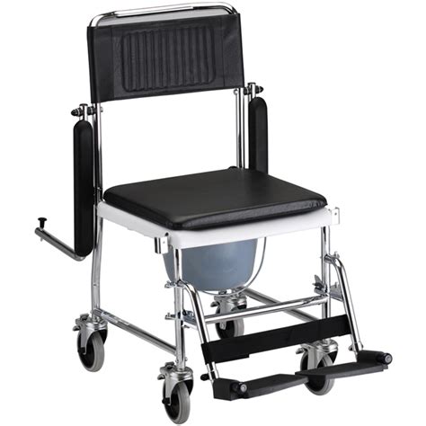 Folding commode chair that can travel with you. Drop Arm Commode Transport Chair with Wheels | Shower ...