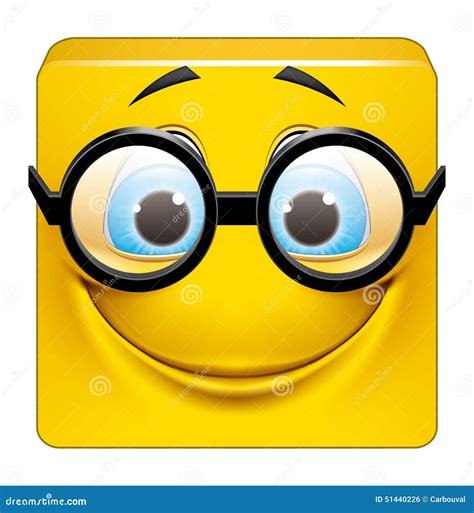 Square Emoticon With Big Glasses Stock Illustration Image 51440226