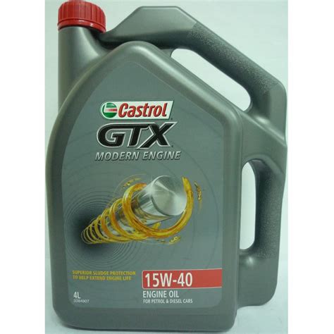 Great savings & free delivery / collection on many items. Castrol Engine Oil GTX Modern Engine 15W-40, API SM/CF. 4 ...