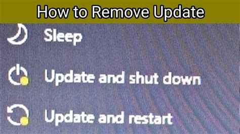 How To Remove Update Windows 10 Update And Shut Down Update And