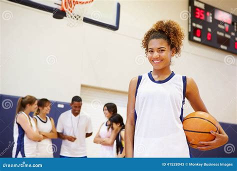 Portrait Of Female High School Basketball Player Stock Image Image Of