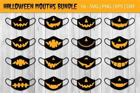 Halloween Mouth Bundle Halloween Face Mask Svg