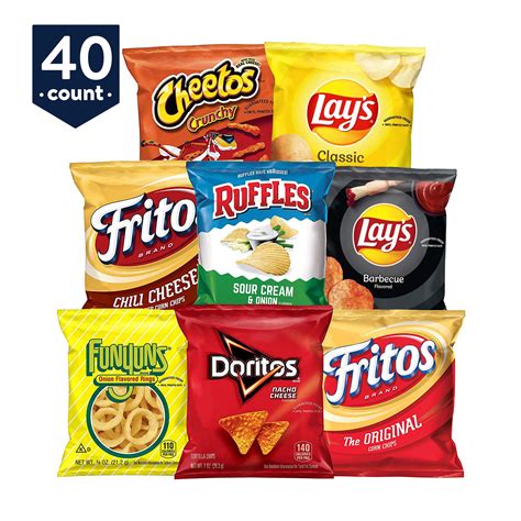 Frito Lay Cheesy Mix Snacks Variety Pack 40 Count