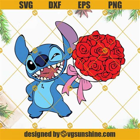 Stitch Valentines SVG Lilo And Stich SVG Stitch Clipart Love SVG