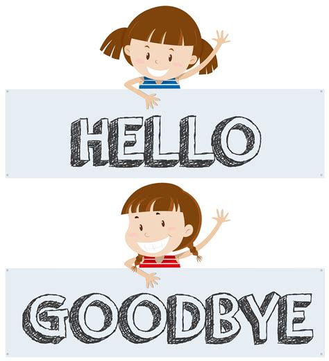 Girls Saying Hello And Goodbye Download Free Vectors