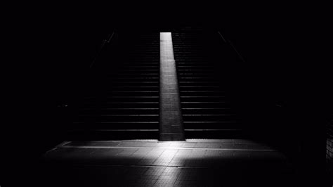 Download Wallpaper 1920x1080 Staircase Dark Bw Room Darkness Full