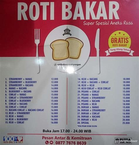 Desain Brosur Daftar Menu Dan Banner Roti Bakar Cdr M Vrogue Co