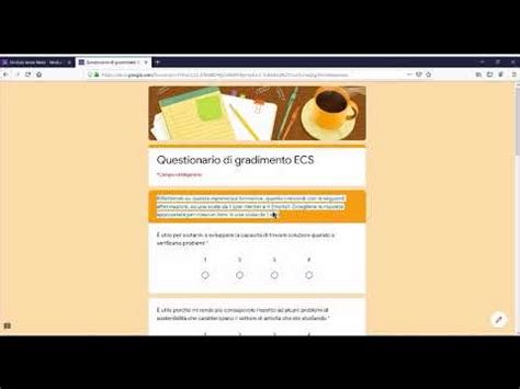 Come Creare Un Questionario Di Gradimento Youtube