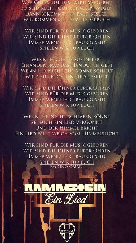Rammstein-ein lied by xDINOo on DeviantArt | Rammstein, Lyrics, Till ...