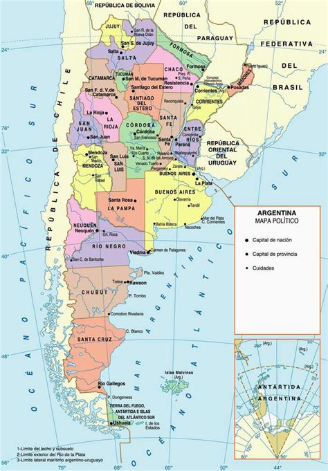 Argentina Political And Administrative Map Argentina South America