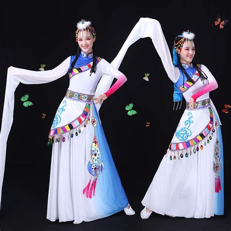 Sleeve Tibetan Costumes New Ethnic Dance Costume Adult Tibetan Dress Square Dance Performance