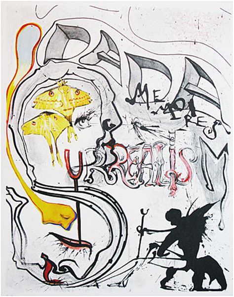 Salvador Dali Angel Of Dada Surrealism Lithograph On Paper Limited