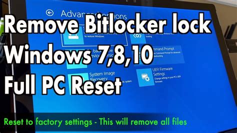 How To Remove Bitlocker Recovery Encryption From Windows Youtube