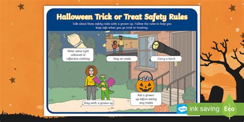 Halloween Trick Or Treat Safety Poster Professor Feito