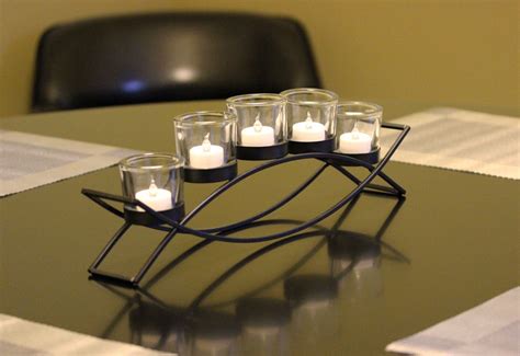 5 Cup Arch Iron Centerpiece Candle Holder Black