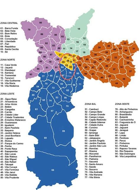 Bairros De São Paulo Mapa