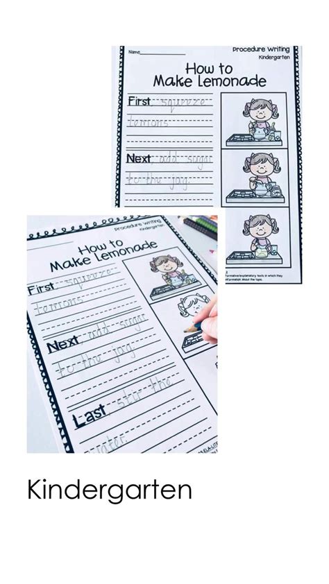 Kindergarten How To Writing Prompts And Worksheets Procedure Writing
