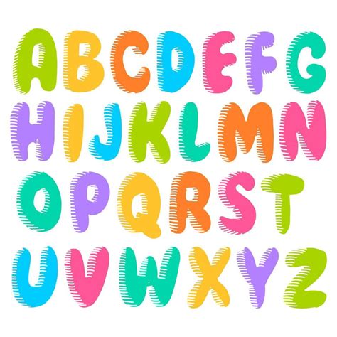 Hand Drawn Doodle Funny Font Set Of Sketch Cute Alphabet Vector