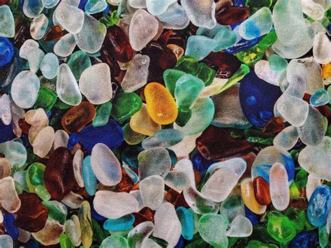Sea Glass Print Fabric 100 Cotton 14 12 Or 1 Yd Etsy