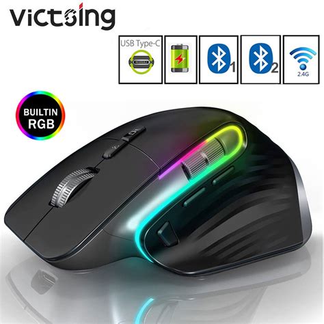 Victsing M10 Multi Device Ergonomic 24g Wireless Bluetooth Mouse