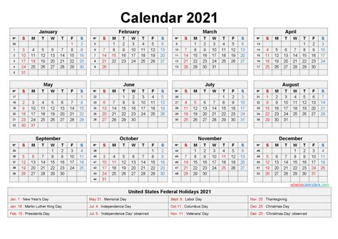 This template is available as editable word / pdf document. Download Free Printable 2021 Calendar With Holidays - Easy Print Calendar
