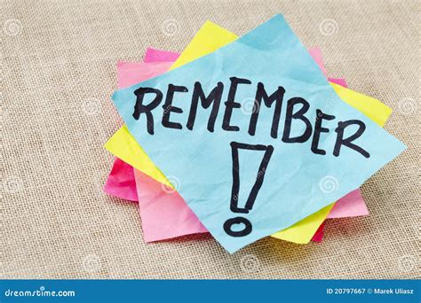 Remember On Sticky Note Royalty Free Stock Photography Image 20797667