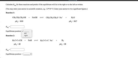 Solved Calculate Keq For These Reactions And Predict If The