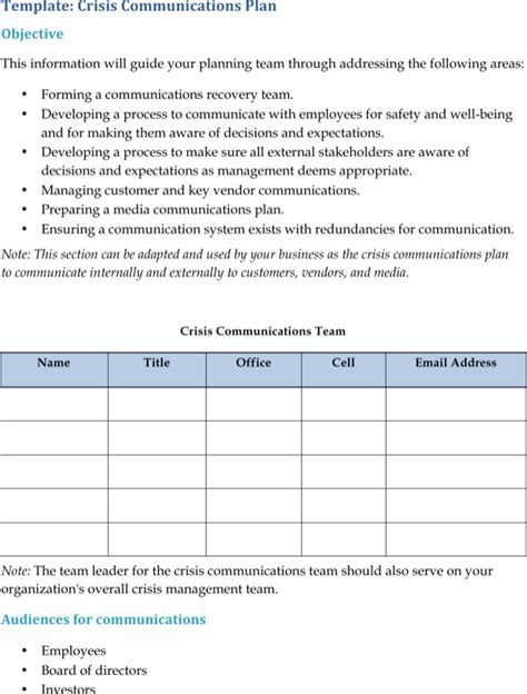 Download Crisis Communication Plan Templates For Free Formtemplate