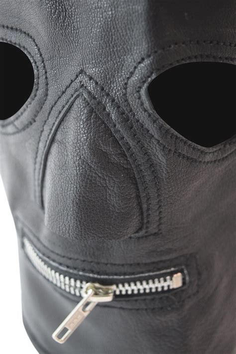 Sensory Deprivation Leather Mask With Zipper Bondage Bdsm Etsy Uk