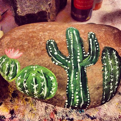 Cactus Rock Rock Art Painted Rock Cactus Rock Cactus Rock Crafts