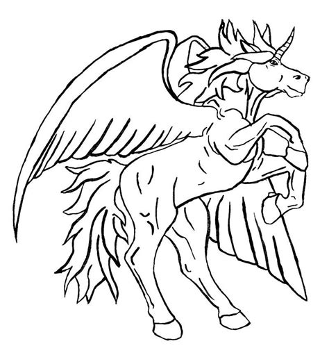 Pegasus Unicorn Coloring Pages