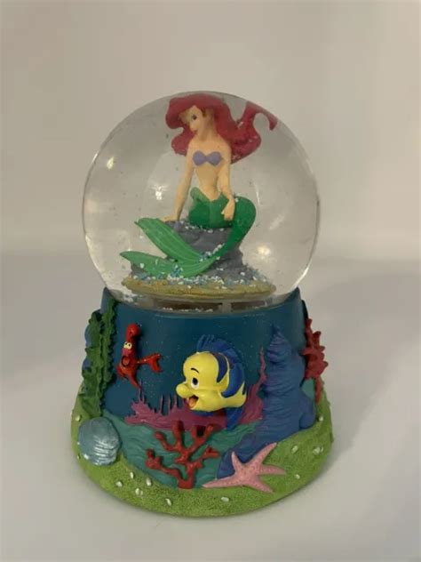 disney the little mermaid ariel under the sea musical snow globe enesco