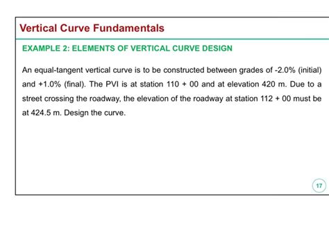 Solved Vertical Curve Fundamentals Example 2 Elements Of