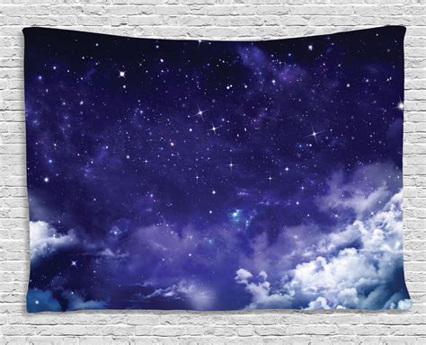 Space Tapestry Dreamy Night With Stars Clouds Comets Ethereal Evening