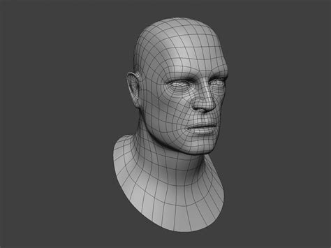 3d Model Human Male Head Base Mesh Vr Ar Low Poly Cgtrader