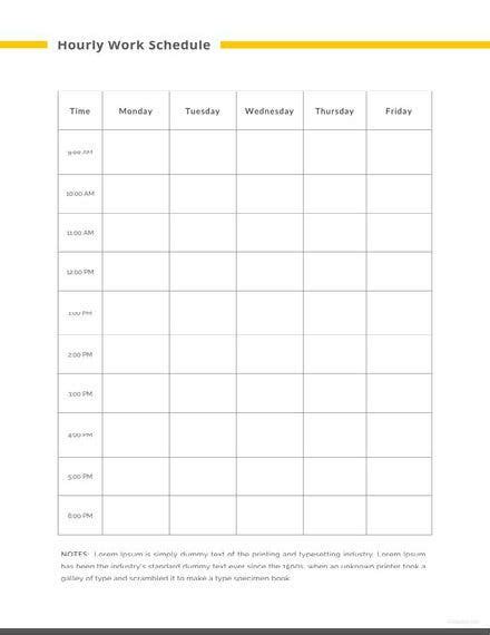 10 Hourly Schedule Templates Free And Premium Templates