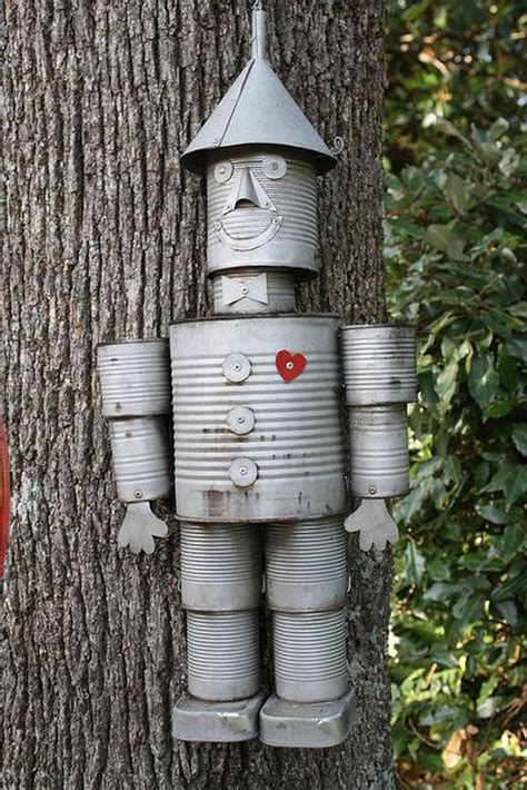 4 Creative Ideas For Making A Scarecrow In The Garden Recycled Tin