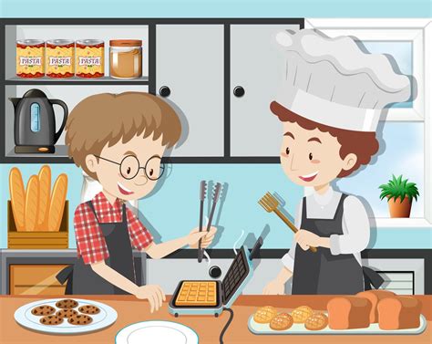 A Cooking Class With Professinal Chef 303735 Vector Art At