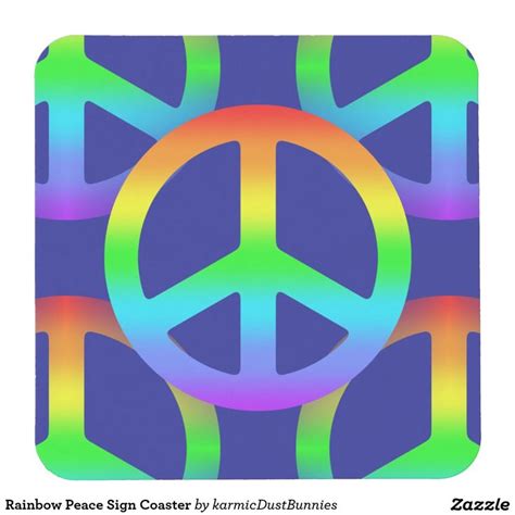 Rainbow Peace Sign Coaster Zazzle Peace Rainbow Peace Peace Sign
