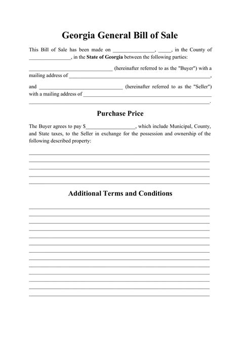 Free Georgia Motor Vehicle Bill Of Sale Form T 7 Pdf Eforms Free