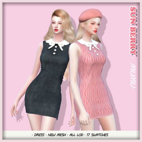 Sunberry Mmiudress 67 Patreon Miumiu Dress Sims 4 Pretty Outfits